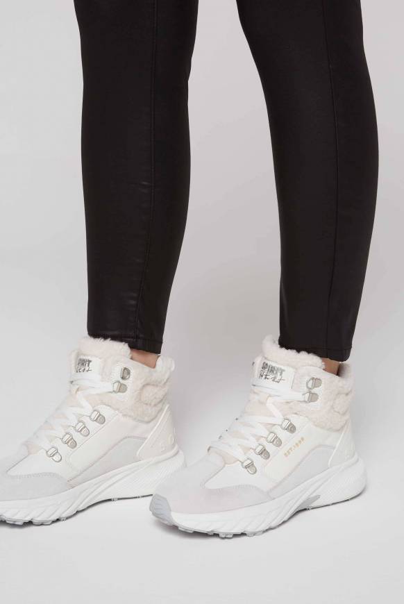 Soccx High Top Sneaker mit Kunstfell-Details ivory Riesige Ersparnisse