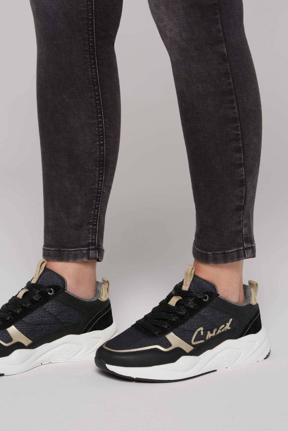 Soccx Leichter Sneaker mit Glitter-Design black VIP-Rabatte