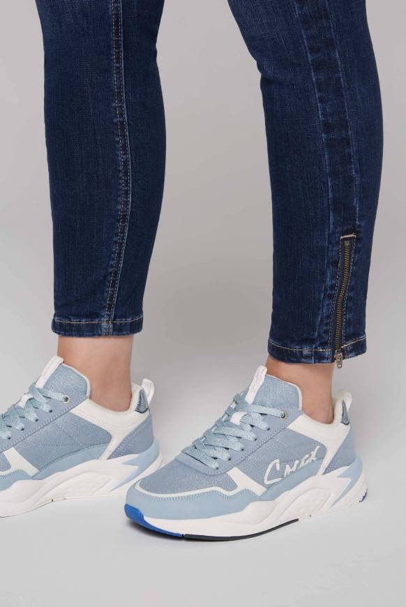 Soccx Leichter Sneaker mit Glitter-Design cool blue Tiefpreis
