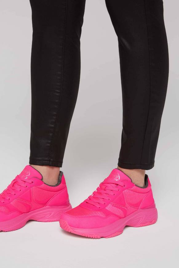 Soccx Fashion Sneaker im tonigen Materialmix neon pink Super Sparpreis
