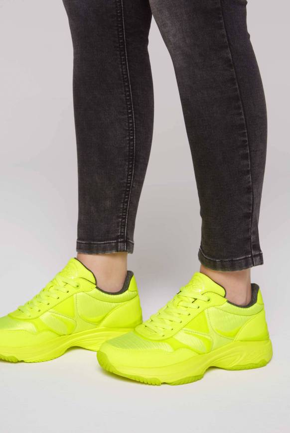 Soccx Fashion Sneaker im tonigen Materialmix neon lime Wochenangebot