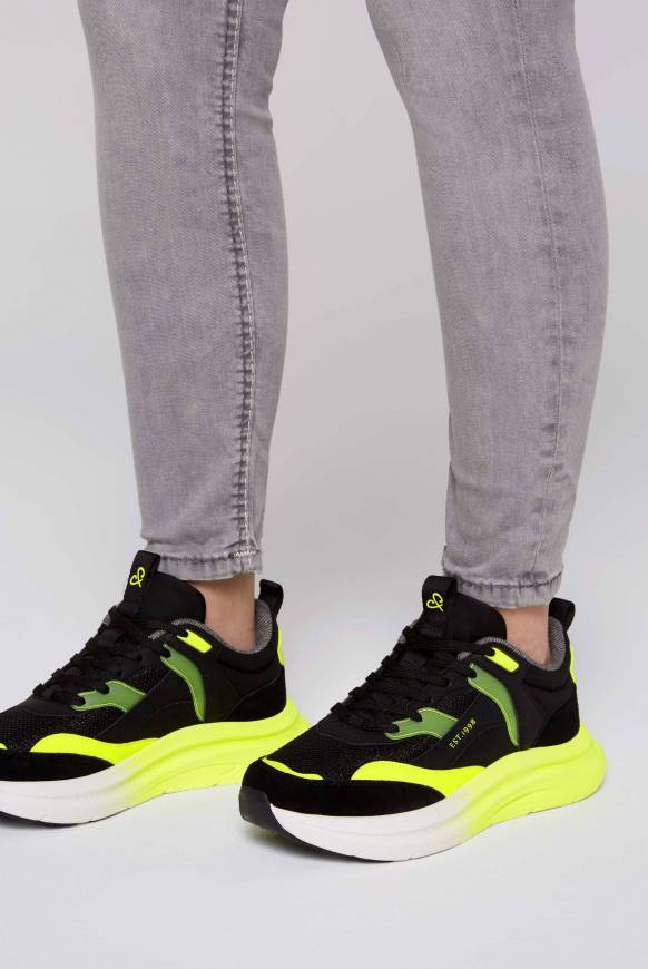 Soccx Sneaker im Materialmix mit Dip-Dye-Sohle black Begrenzte Freigabe