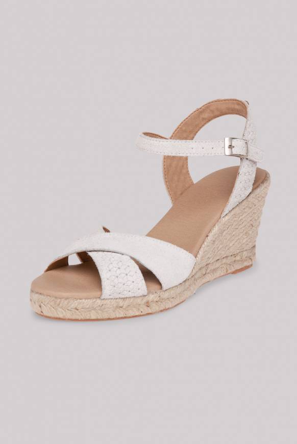 Soccx Veloursleder-Espadrille mit Keilabsatz ivory JETZT KAUFEN