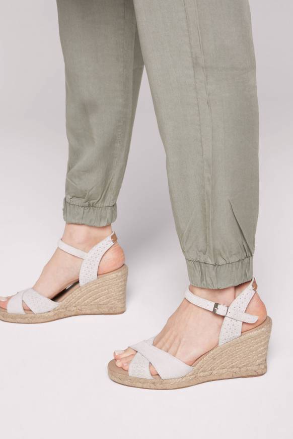 Soccx Veloursleder-Espadrille mit Keilabsatz ivory JETZT KAUFEN