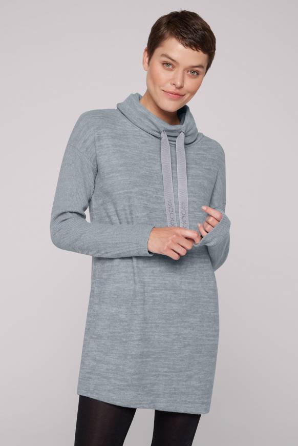 Soccx Meliertes Strickkleid mit Rollkragen cold grey melange Zeitbegrenzte Promotion