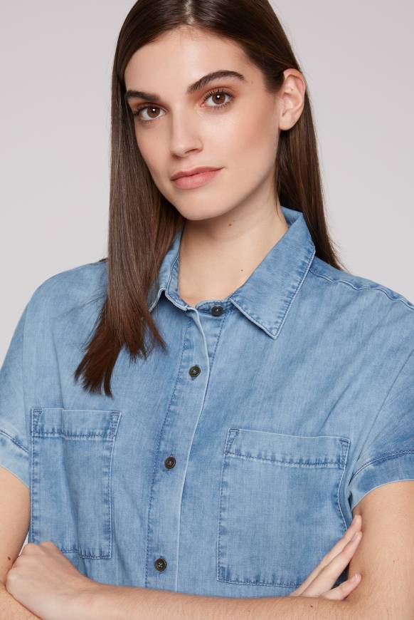 Soccx Kurzes Jeansblusenkleid mid blue wash XS Bis zu 50% Rabatt