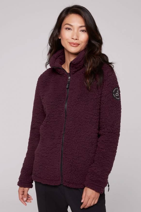 Soccx Sport-Jacke im Sherpa-Look deep plum Bis zu 60% Rabatt