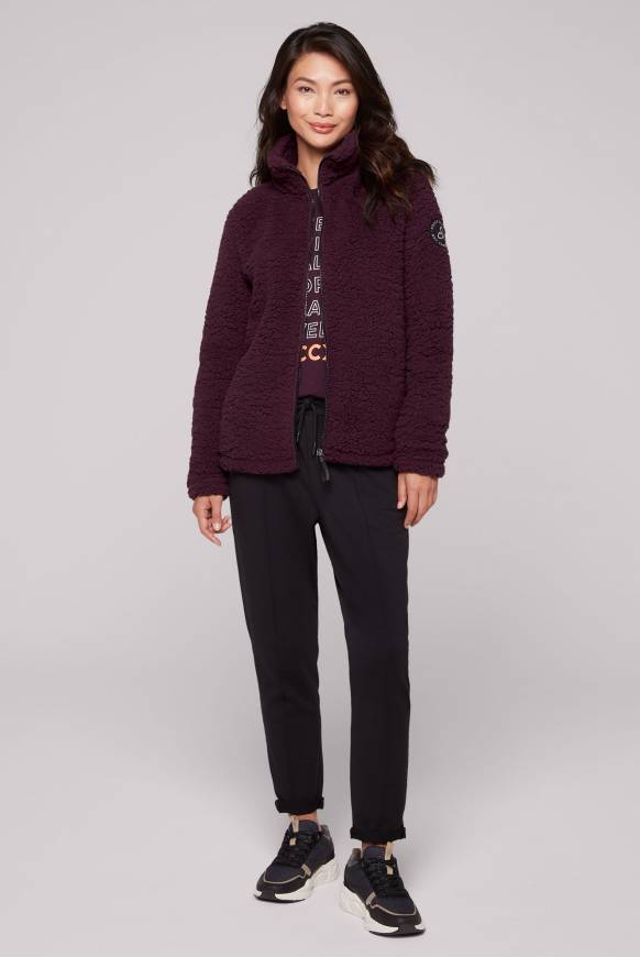 Soccx Sport-Jacke im Sherpa-Look deep plum Bis zu 60% Rabatt