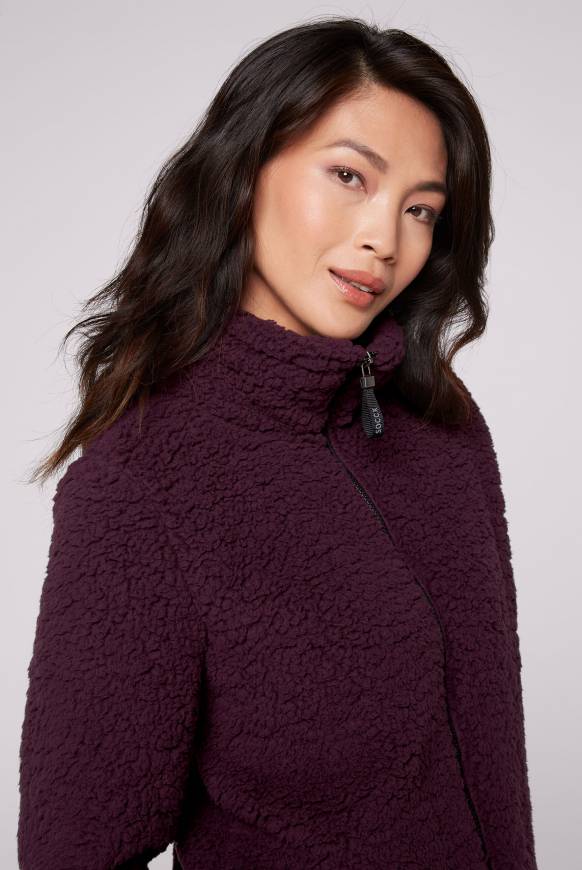 Soccx Sport-Jacke im Sherpa-Look deep plum Bis zu 60% Rabatt
