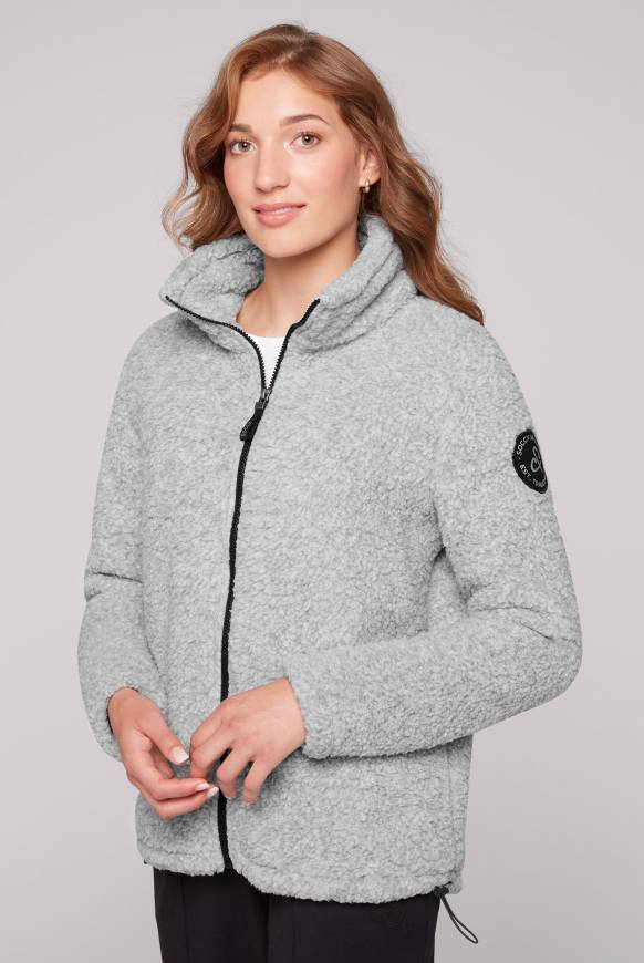 Soccx Sport-Jacke im Sherpa-Look grey melange Nur für heute