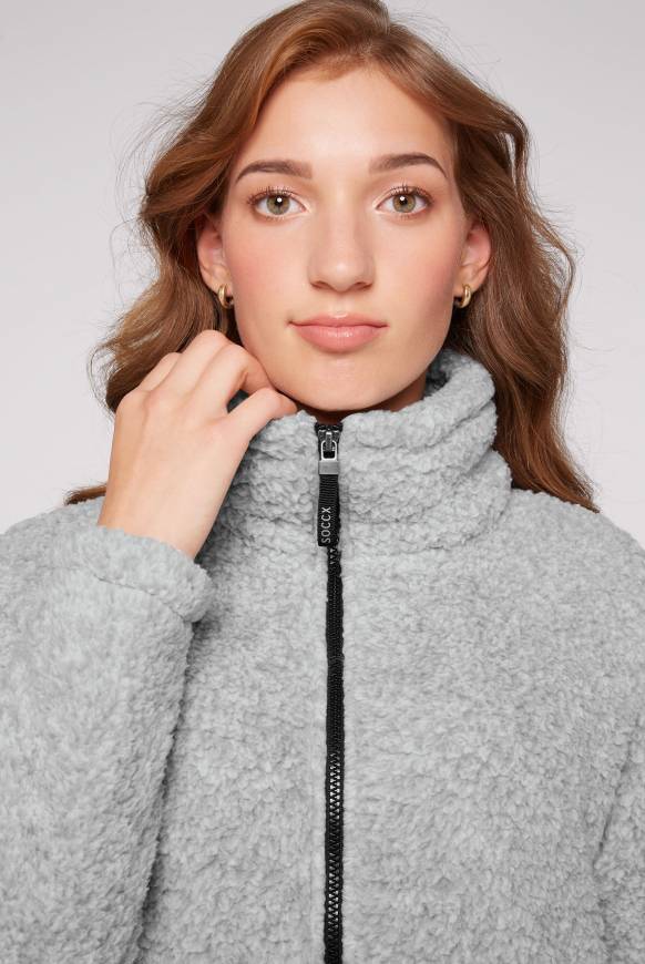 Soccx Sport-Jacke im Sherpa-Look grey melange Nur für heute