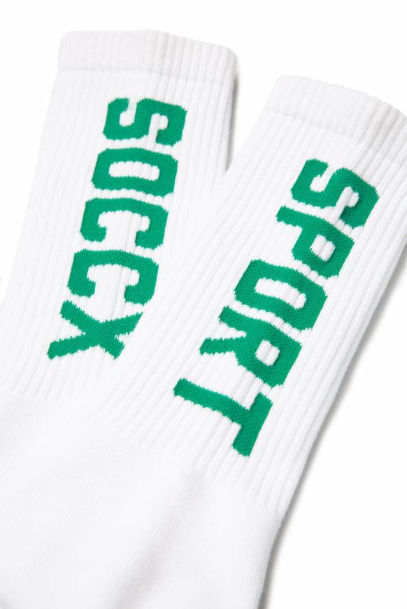 Soccx Lange Sportsocken mit Logo, 2 Paar opticwhite / active green Sonderangebot der Fabrik