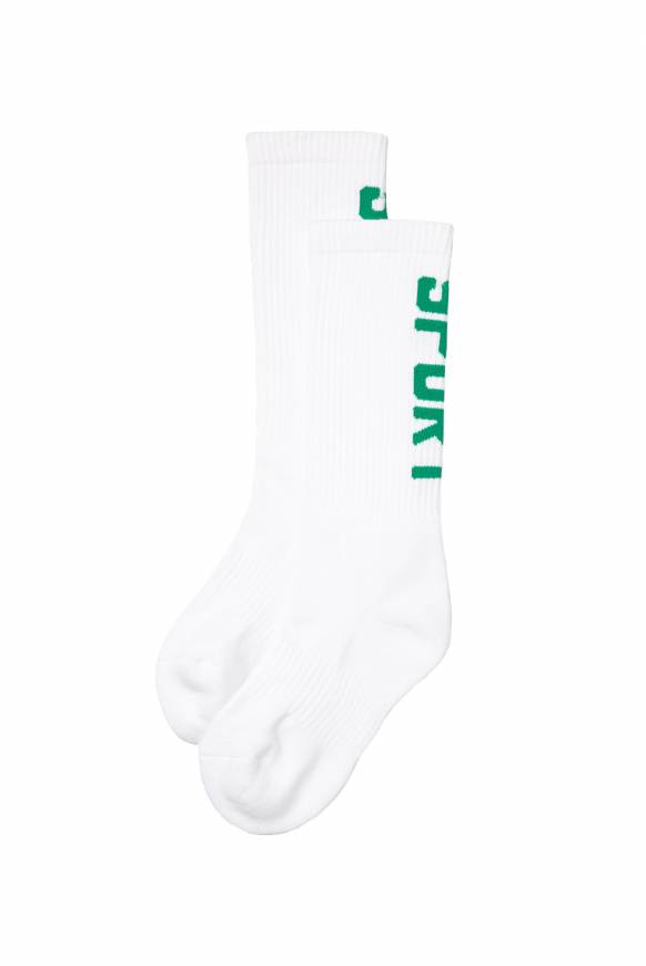 Soccx Lange Sportsocken mit Logo, 2 Paar opticwhite / active green Sonderangebot der Fabrik