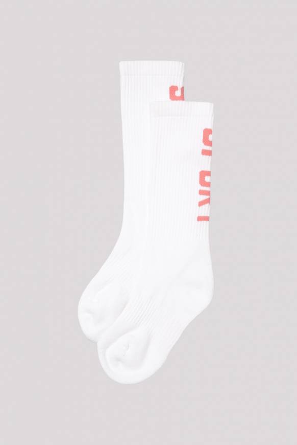 Soccx Lange Sportsocken mit Logo, 2 Paar opticwhite / peachy rose Vierteljährliche Förderung