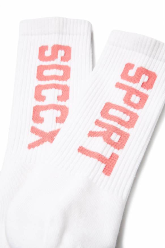 Soccx Lange Sportsocken mit Logo, 2 Paar opticwhite / peachy rose Vierteljährliche Förderung