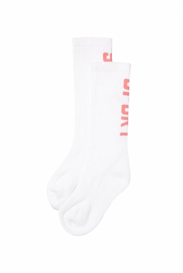 Soccx Lange Sportsocken mit Logo, 2 Paar opticwhite / peachy rose Vierteljährliche Förderung