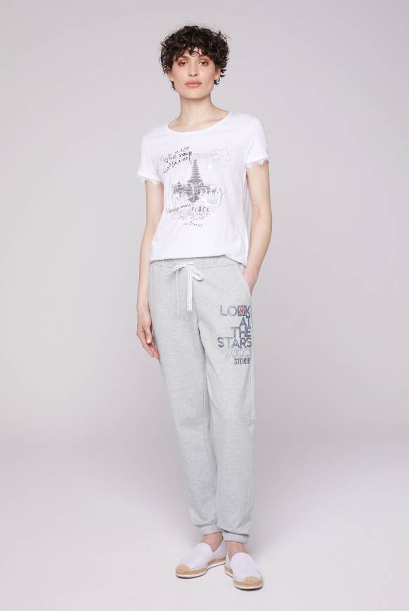 Soccx Sweathose mit Glitter Print grey melange XXL Bis zu 55% Rabatt