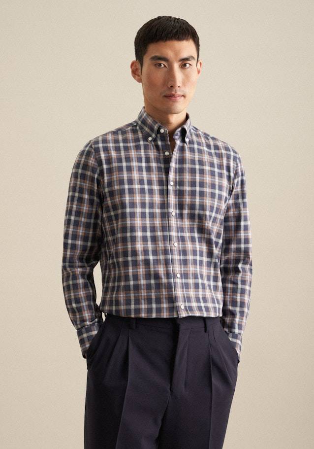 Studio Seidensticker Fil a fil Flanellhemd in Shaped mit Button-Down-Kragen
