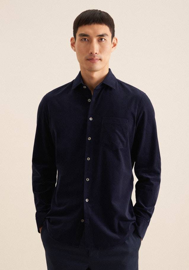 Studio Seidensticker Cord Casual Hemd in Slim mit Kentkragen