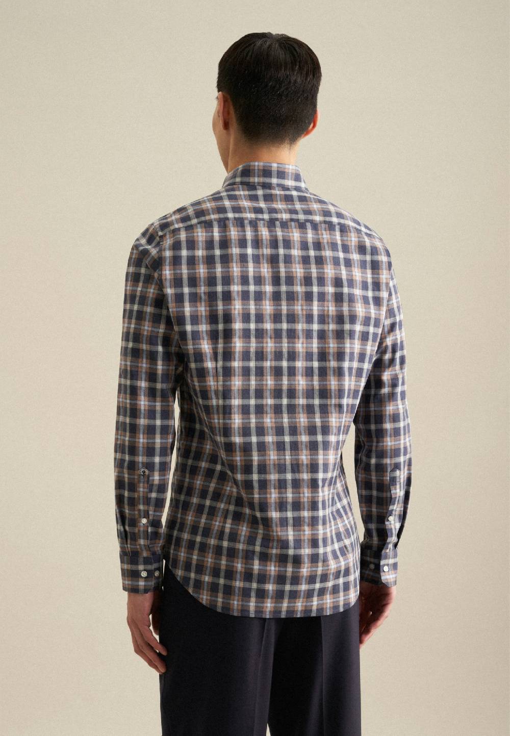 Studio Seidensticker Fil a fil Flanellhemd in Slim mit Button-Down-Kragen im Angebot