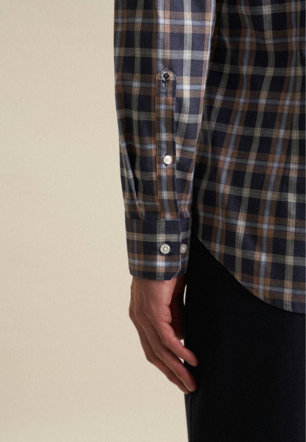 Studio Seidensticker Fil a fil Flanellhemd in Slim mit Button-Down-Kragen im Angebot