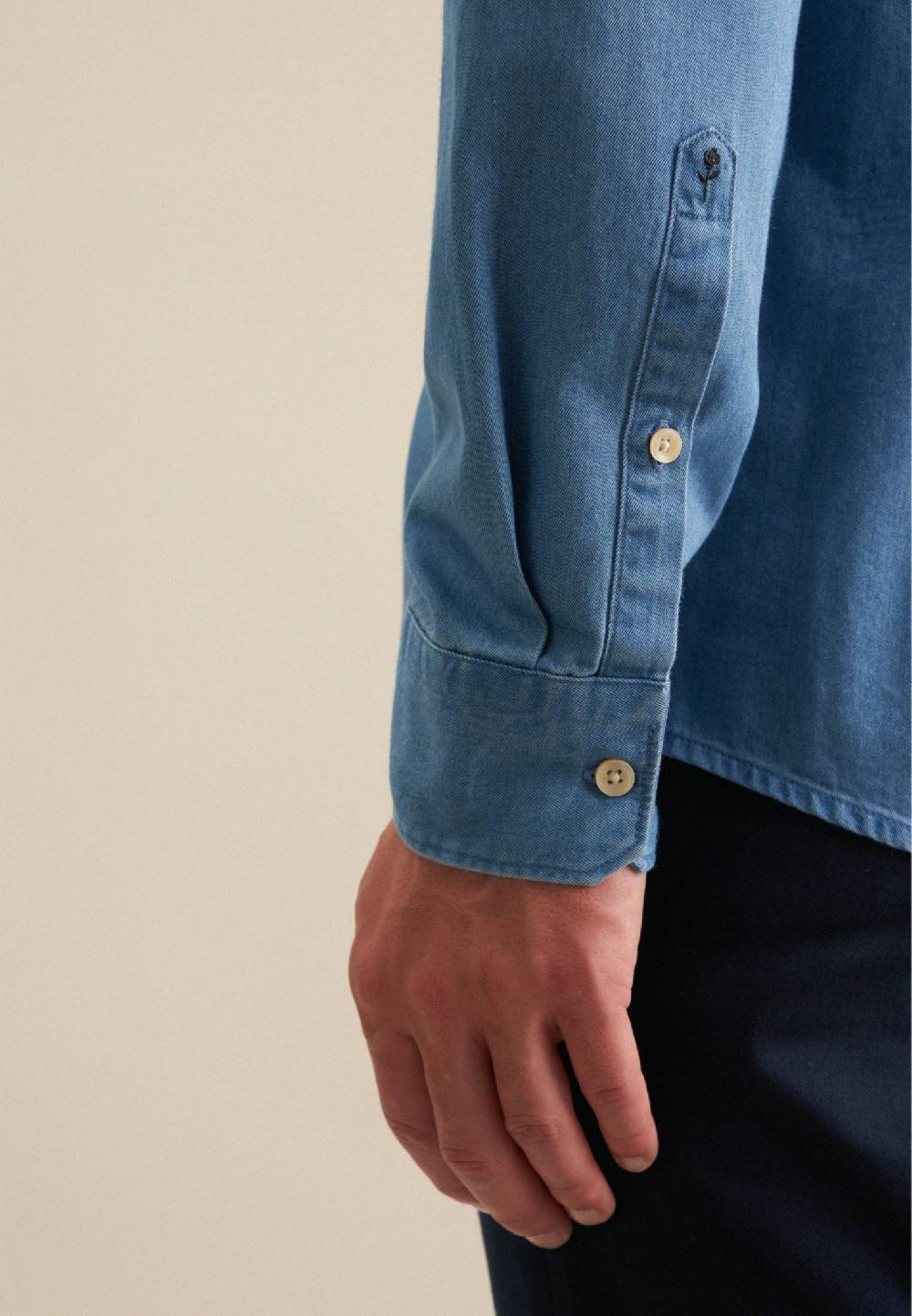Studio Seidensticker Denim Casual Hemd in Slim mit Button-Down-Kragen Preisnachlass