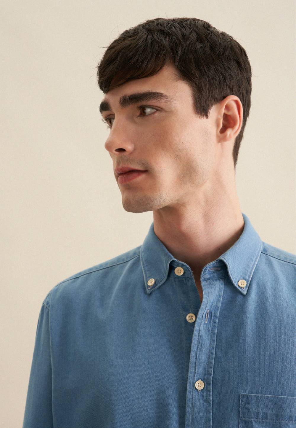 Studio Seidensticker Denim Casual Hemd in Regular mit Button-Down-Kragen Sonderangebot der Fabrik
