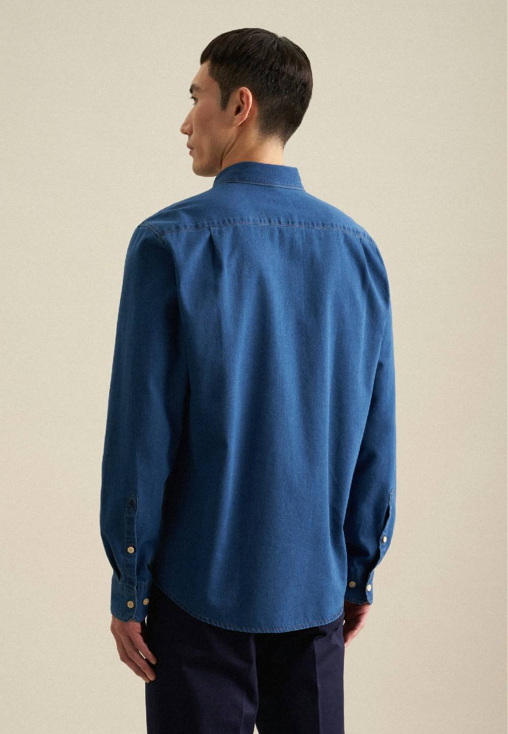 Studio Seidensticker Denim Casual Hemd in Regular mit Button-Down-Kragen Auslauf