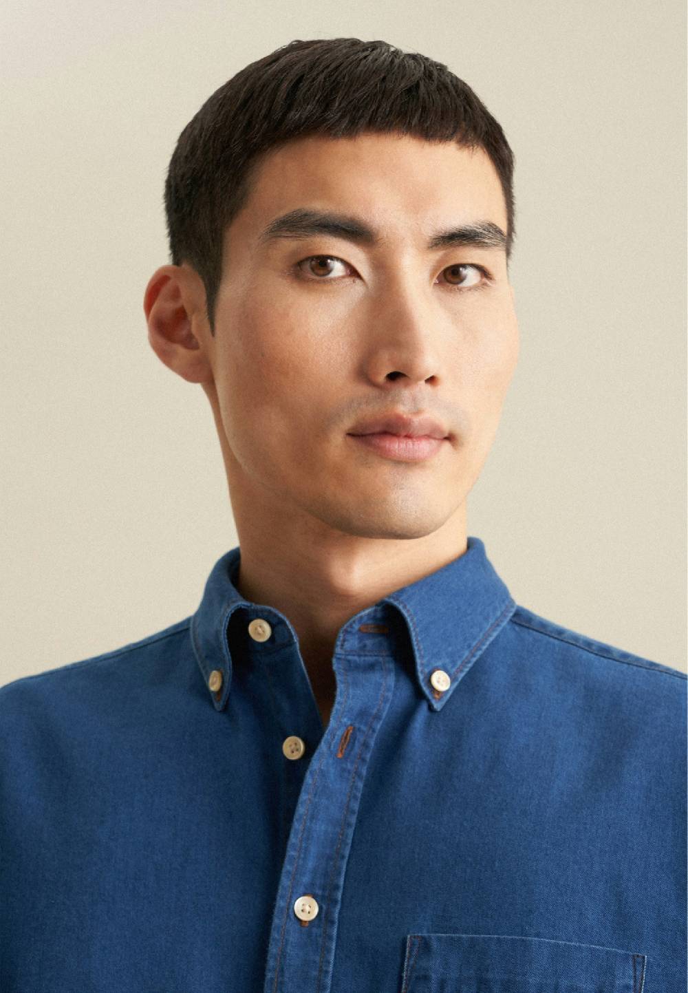 Studio Seidensticker Denim Casual Hemd in Regular mit Button-Down-Kragen Auslauf