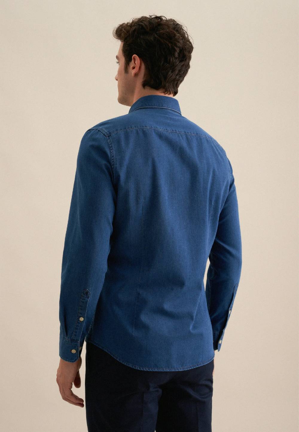 Studio Seidensticker Denim Casual Hemd in Slim mit Button-Down-Kragen Günstig kaufen