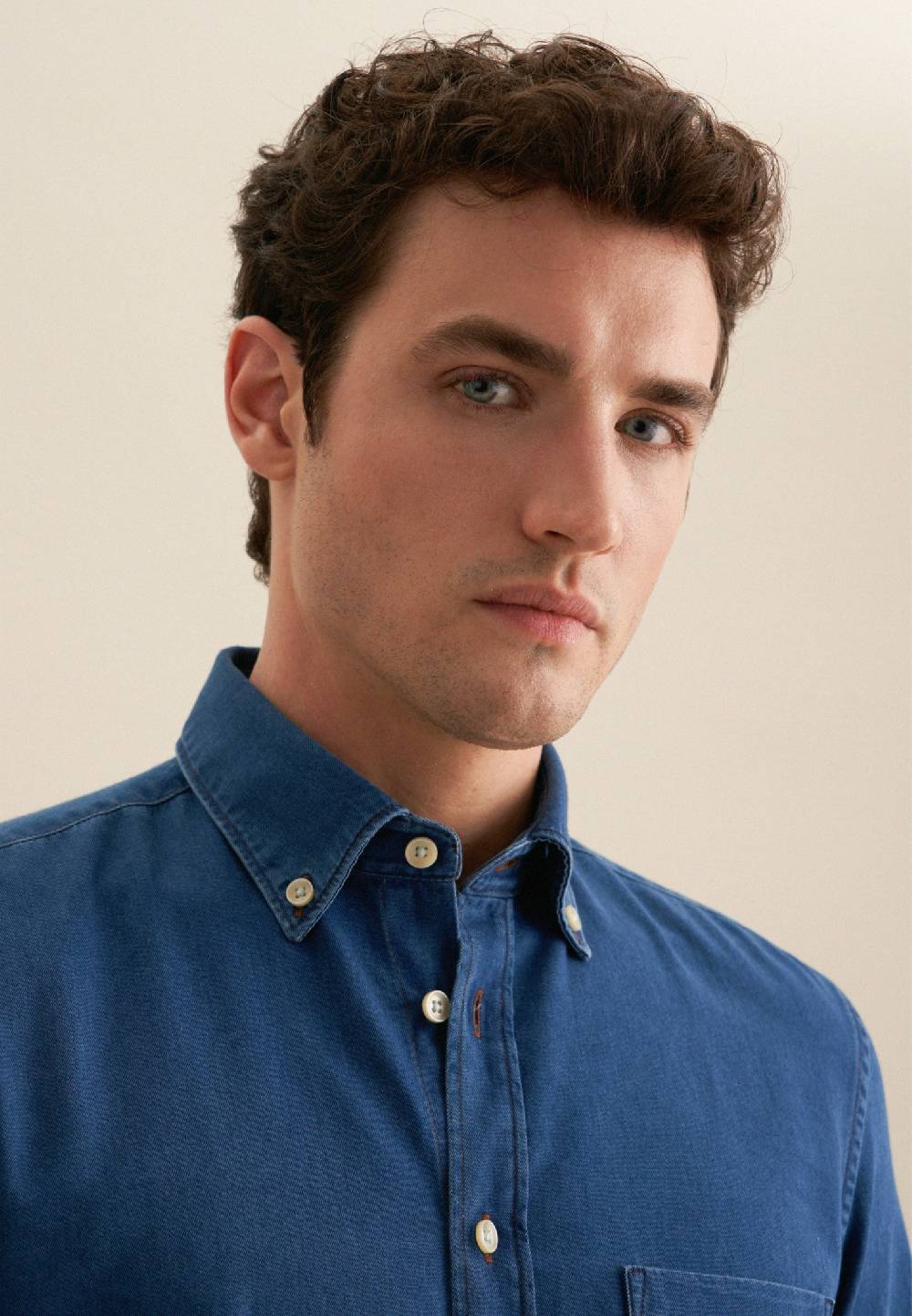 Studio Seidensticker Denim Casual Hemd in Slim mit Button-Down-Kragen Günstig kaufen