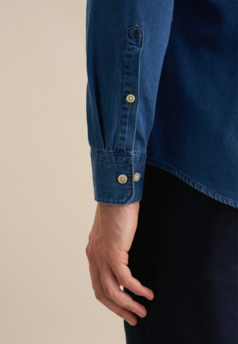 Studio Seidensticker Denim Casual Hemd in Slim mit Button-Down-Kragen Günstig kaufen