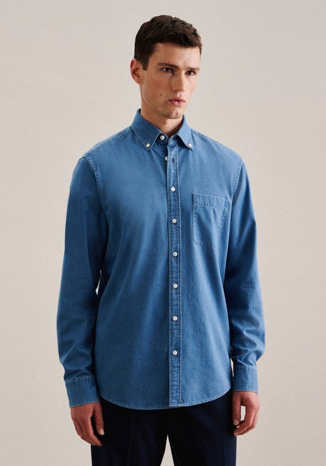 Studio Seidensticker Denim Casual Hemd in Regular mit Button-Down-Kragen Fabrikladen