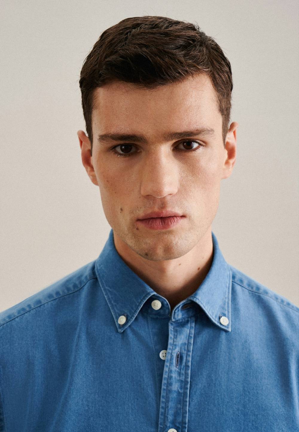 Studio Seidensticker Denim Casual Hemd in Regular mit Button-Down-Kragen Fabrikladen