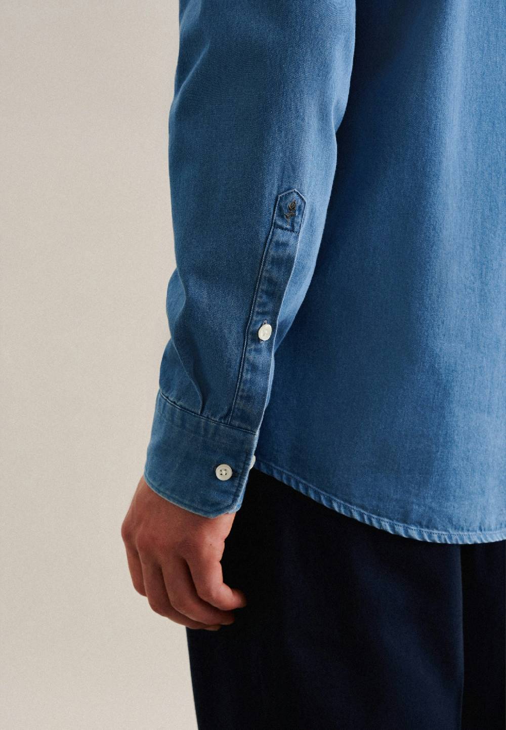 Studio Seidensticker Denim Casual Hemd in Regular mit Button-Down-Kragen Fabrikladen