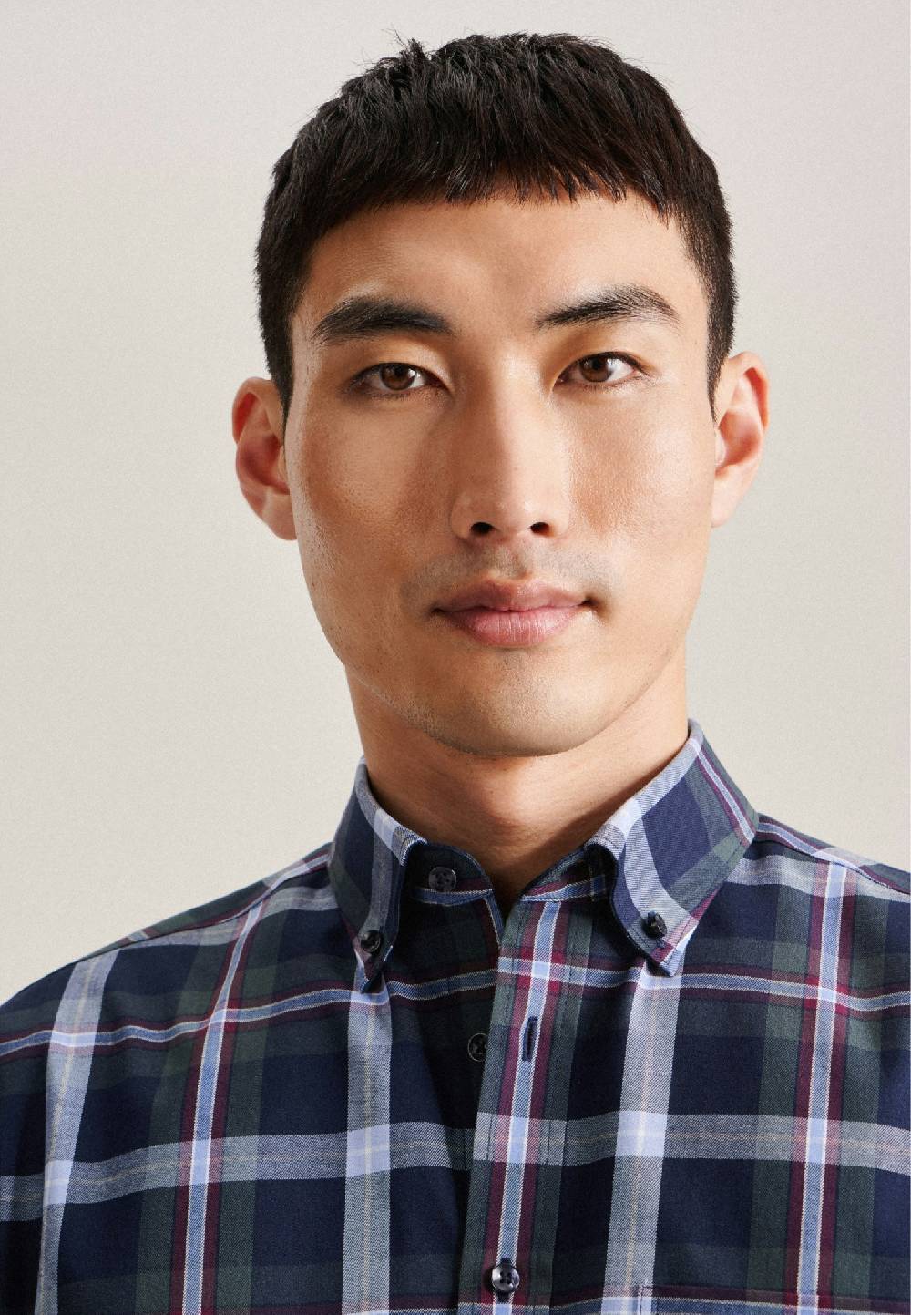 Studio Seidensticker Twill Flanellhemd in Regular mit Button-Down-Kragen Preisnachlass