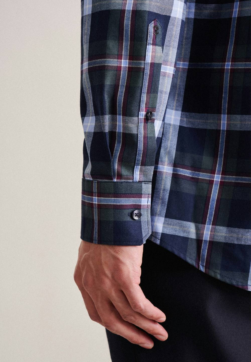 Studio Seidensticker Twill Flanellhemd in Regular mit Button-Down-Kragen Preisnachlass